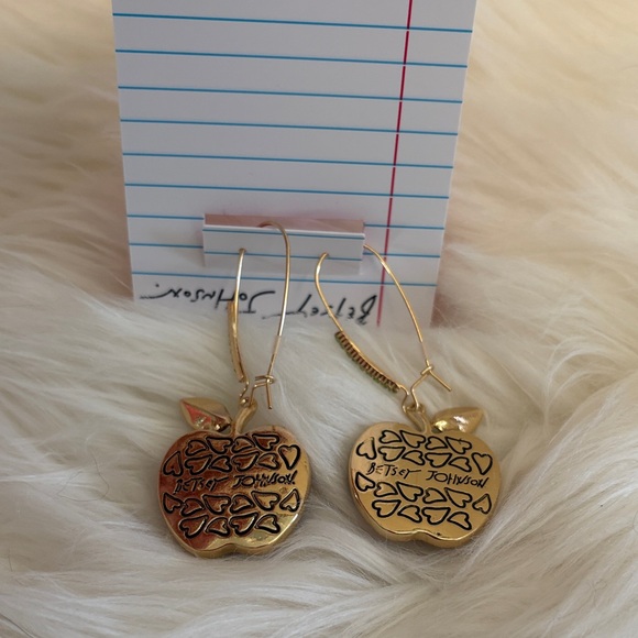 Betsey Johnson Gold Apple Jewelry Set with Red & Green Accents - Picture 11 of 17